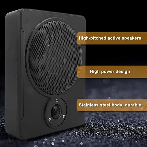 8" 600W Audio Slim Under-Seat Powered Subwoofer, Car/Truck Sub Bass Speaker Kit, - Picture 8 of 9
