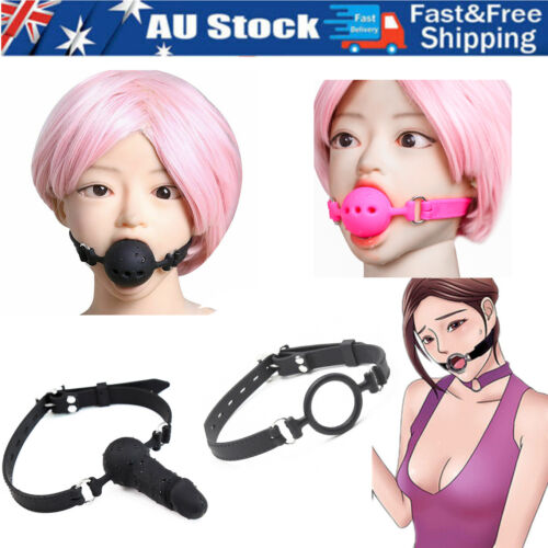 SM Soft Silicone Open Mouth Ball Gag Oral Fixation O-ring Erotic Slave Roleplay - Picture 1 of 20