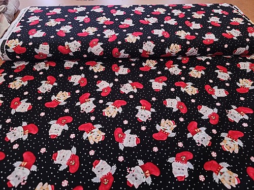 Furry and Bright  Cotton Quilt Studio E Angel Kitty  Christmas By the Yard    - Picture 3 of 3