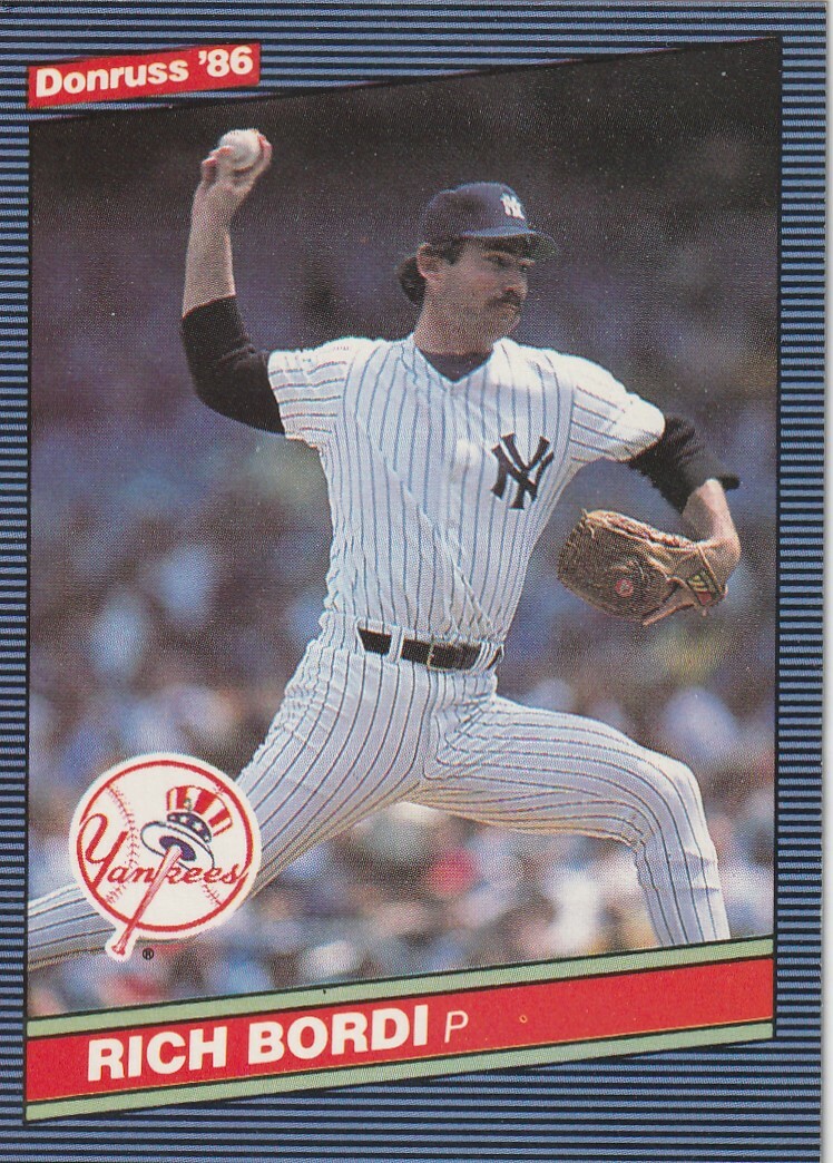 FREE SHIPPING-MINT-1986 Donruss New York Yankees #518 Rich Bordi +BONUS CARDS