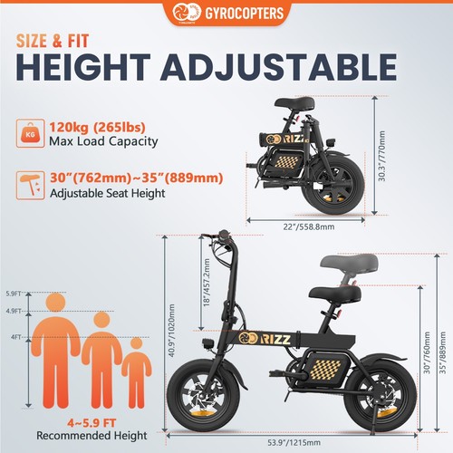 Gyrocopters Rizz Foldable Bike for Adults/Kids - Picture 7 of 9