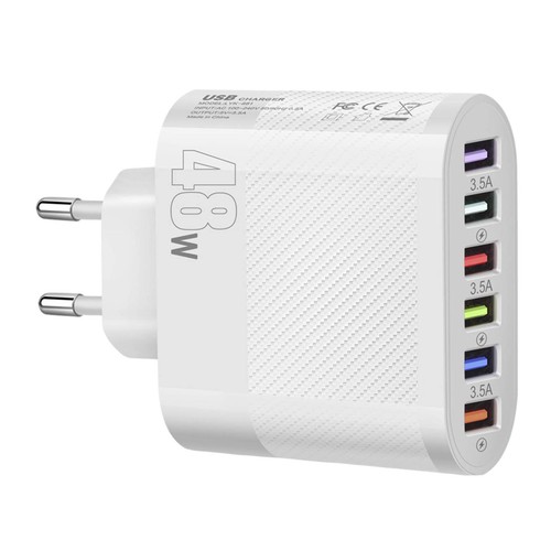 USB Charger 6-Port 48W USB Charging Block Desktop Charging Station Fast Charging - Picture 18 of 18