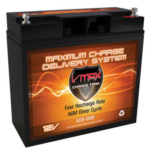 BATTERIE GÉNÉRATEUR DE SECOURS VMAX600 AGM CYCLE PROFOND 12V 20AH SOLAIRE, ALIMENTATION D'URGENCE - Photo 1 sur 2