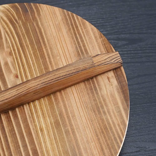 Wooden Wok Lid Round Cedarwood Wok Cover with Handle Anti-Spill & Anti-Hot - Picture 2 of 5