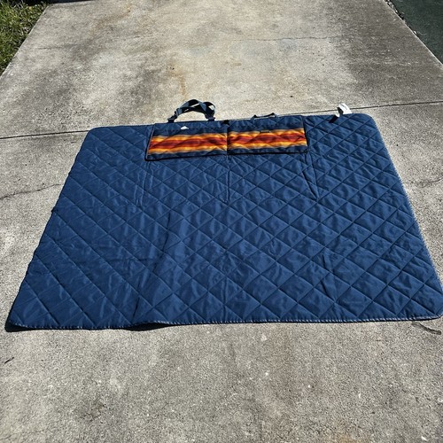 Pendleton Outdoor Packable Carry Bag Blanket 60x72 Blue Orange Stripes BOHO Nice - Picture 11 of 17