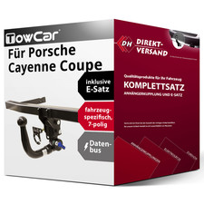 Für Cayenne Coupe Typ 9YB (TowCar) Anhängerkupplung abnehmbar + E-Satz 7pol Set