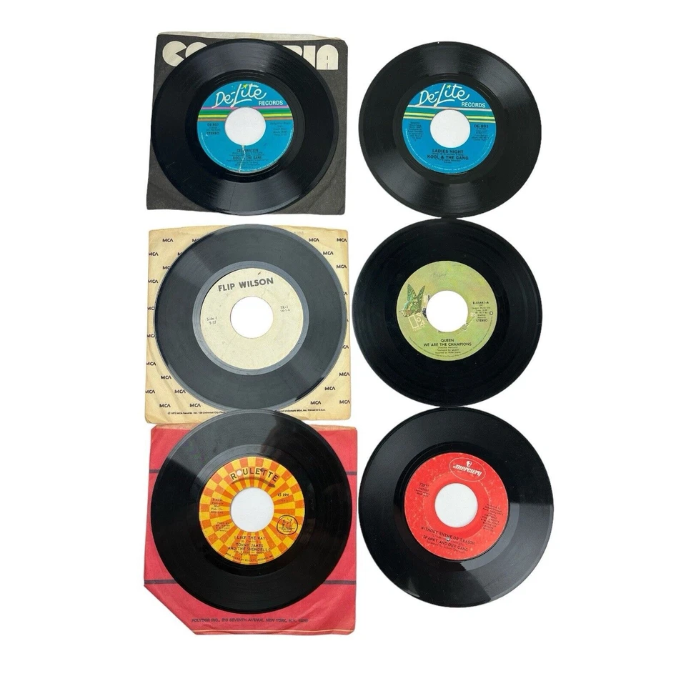 Vintage Lot Of 23 45 RPM Vinyl Records Queen, Kool & The Gang & MORE Foto 2 de 4
