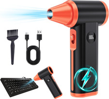Aire Comprimido Electrico 130000RPM Soplador Inalambrico PC Auto Hogar Naranja