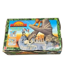 Vintage Disney Lion King Pride Rock Playset Mattel with Figures Box 1990s Set