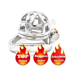Stainless Steel Male Chastity Device Small Cage for Men Metal Locking Belt CC315