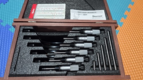 Starrett ST436.1CXRLZ Outside Micrometer Set, 0-6" Range, .0001" Graduation
