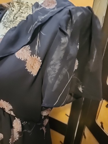 Madewell Short Sleeve Floral Ruffle Mini Wrap Black Size Medium Dress Pre-owned - Picture 4 of 14