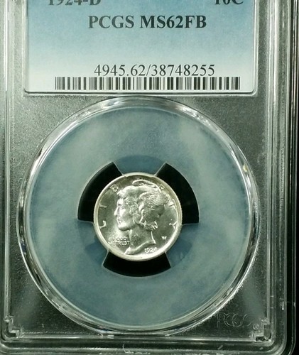 1924-D 10C Mercury Dime PCGS MS62FB #4076