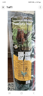 #ad Zareba KFC4882 Z Electric Poultry Netting 48”H x 82 ftL Electric FENCE $129.95