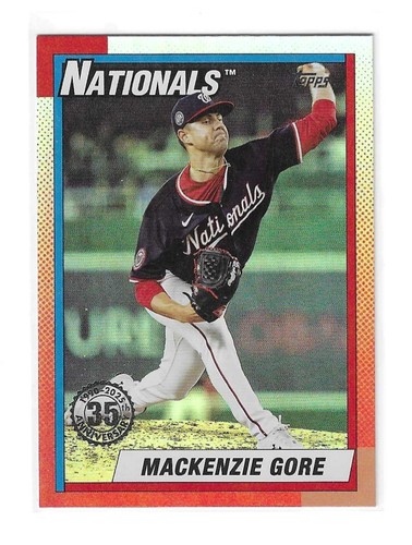 2025 TOPPS UPDATE SERIES MACKENZIE GORE 1990 DESIGN 35TH ANNIVERSARY INSERT CARD - Picture 1 of 2