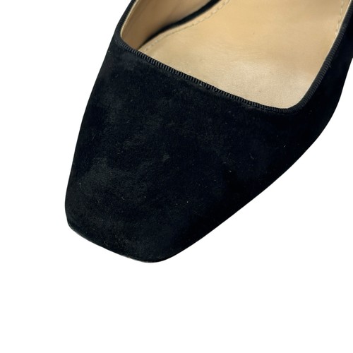 Tory Burch Marisa 40mm Mary Jane Pump in Black Suede Strap Gold Accent 8.5 / 39 - Picture 17 of 24