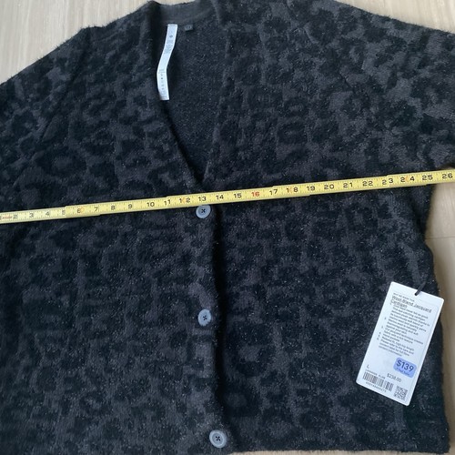 Lululemon Wool Blend Jacquard Cardigan Large Leopard Grey Black KLGB New Tags - Picture 4 of 7