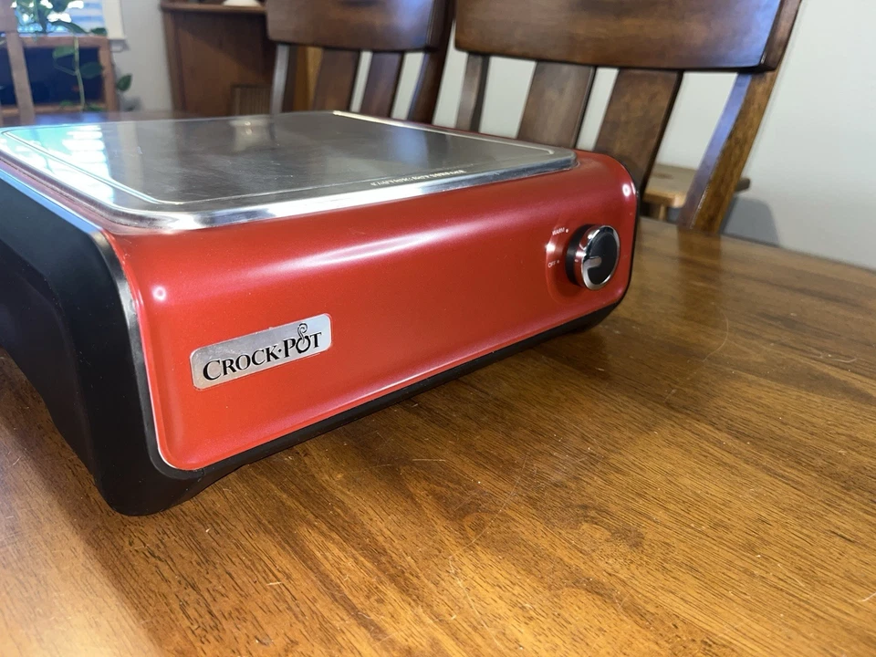 RARE CROCK-POT Hook Up WARMING TRAY HOT PLATE Connectable, RED Model SCCPMD4-R - Image 4 of 4