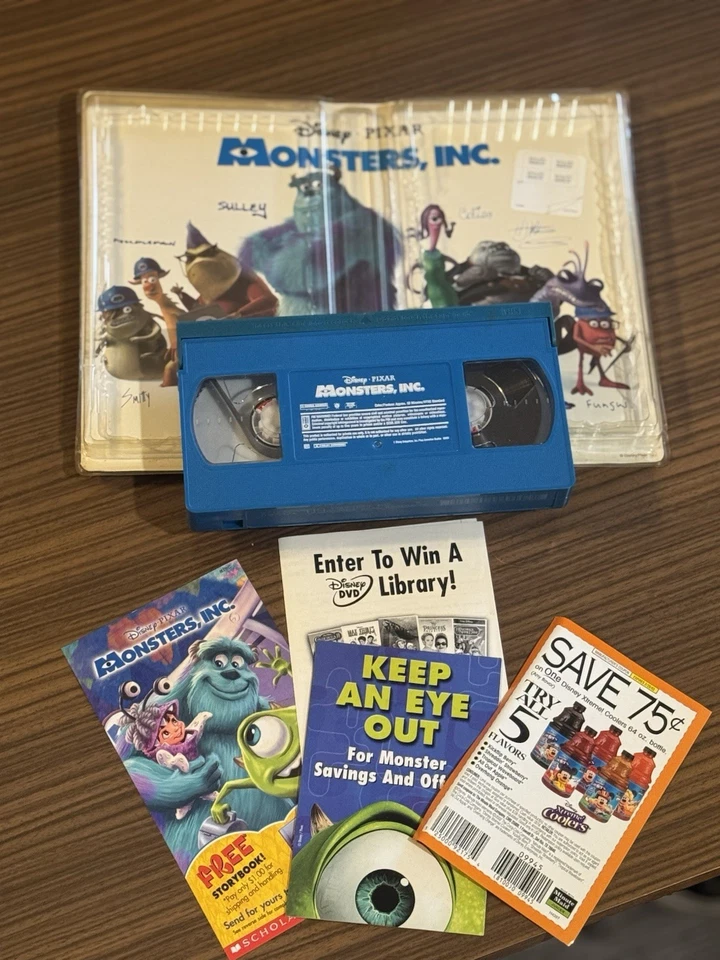 Monsters Inc Disney Pixar VHS Clamshell Edition Blue Tape - Image 2 of 3