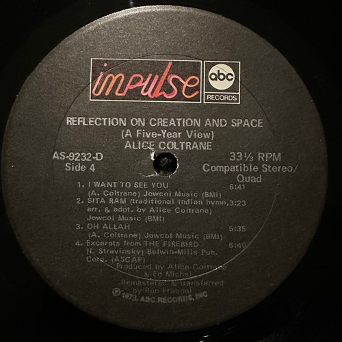 Alice Coltrane Reflection On Creation And Space Quad Vinyl 2LP 1973 Impulse! - Picture 7 of 7
