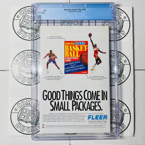 🔑 AMAZING SPIDER-MAN 363 CGC 9.4 WHITE PAGES VENOM CARNAGE MARVEL COMICS 1992 - Bild 9 von 11