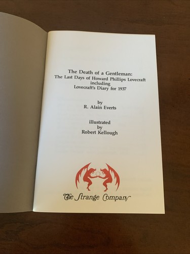 The Death Of A Gentleman: The Last Days Of Howard Phillips Lovecraft, Numbered - Picture 6 of 8