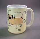 Pug Dog Coffee Mug, Funny Dog Lover Mug 4.75" tall x 3.5" diameter