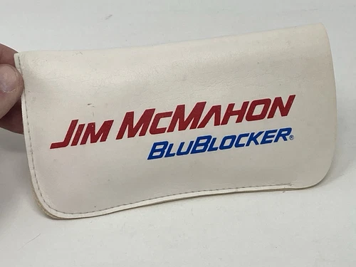 Vintage Jim McMahon Blublocker Sunglasses Slide In Glasses Soft Shell Case