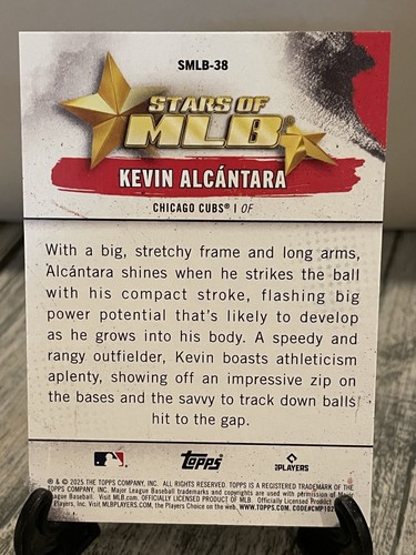 Kevin Alcantara RC Estrellas de MLB 2025 Topps Serie 2 SMLB-38 Chicago Cubs - Imagen 2 de 2