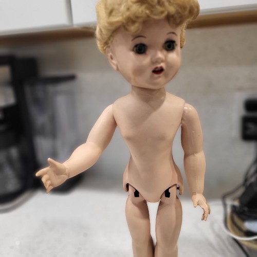 Vintage 1950s 17" Hard Plastic Beautiful Walker Doll Open Close Eyes Teeth Shoes - Picture 10 of 24