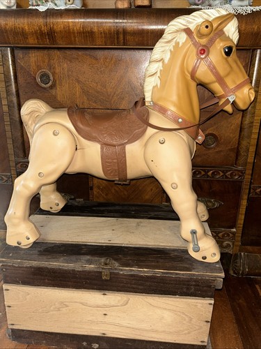 Vintage 1967 Marx Toys Marvel the Mustang Ride On Galoping Horse No Sound/WH1 - Bild 7 von 14