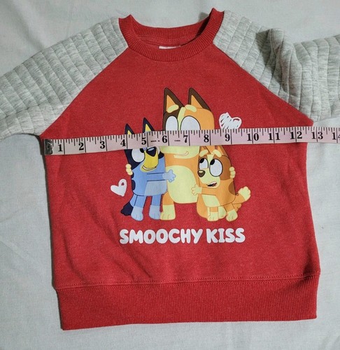 Bluey Toddler Boys & Girls Size 2T Smoochy Kiss Sweatshirt Kids Pullover New - Picture 7 of 8