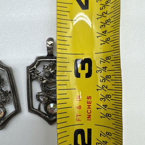 (2) Vintage Gallo Zinn Drache mit Kristall Halskette Anhänger Schlüsselanhänger Menge 2 - Bild 10 von 10