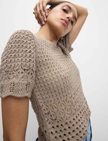 Marks & Spencer Womens Beige Crew Short sleeved Top - M&S