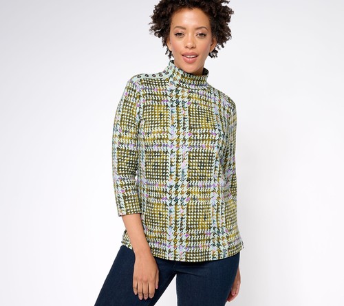 Isaac Mizrahi Live! Damen Top Gr. L Nachlass Musterwahl Silber A609727
