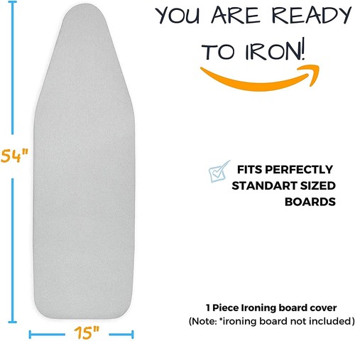 Ironing Board Cover and Pad Standard Size Silicone Coated 4 Layers 15X54 Inch Ex - Picture 6 of 6
