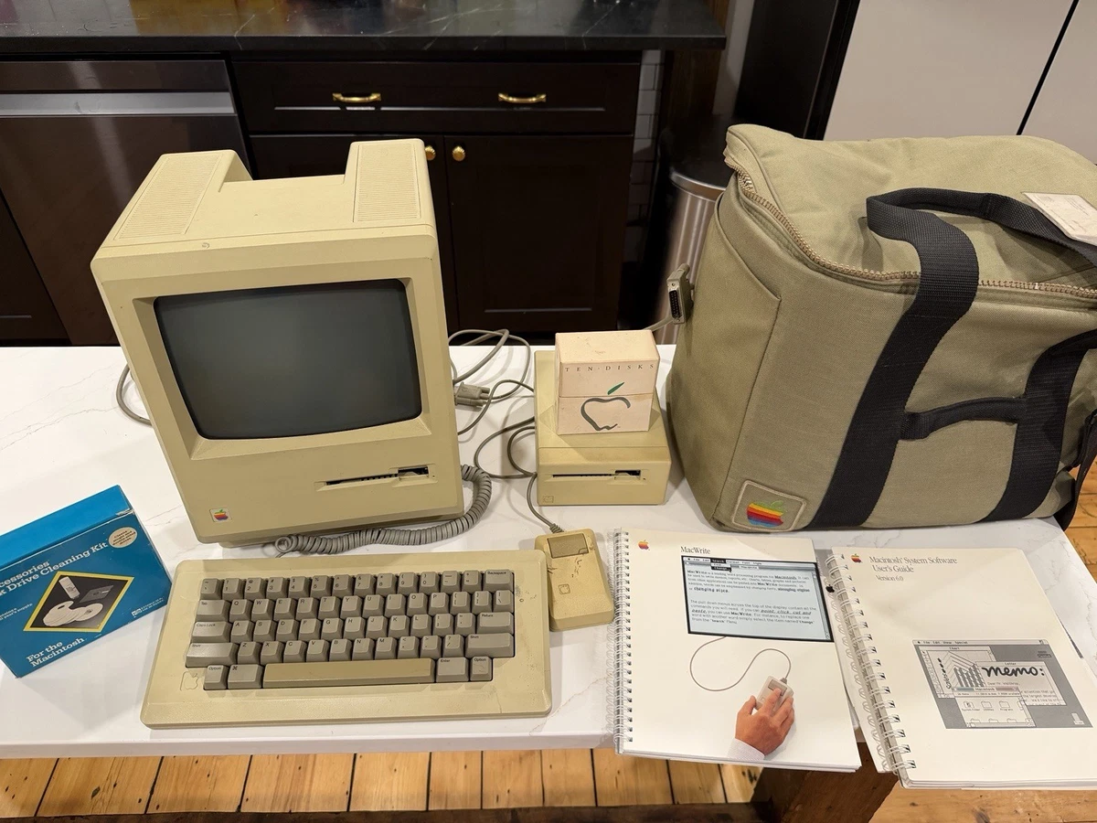 Computadora Apple Macintosh 128K M0001 (1984) Funciona - Manuales Teclado Mouse Drive