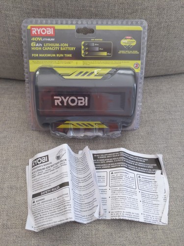 Neu (beschädigte Verpackung) Original Ryobi 40 V 6 Ah Lithium-Ionen Akku OP40601 OEM