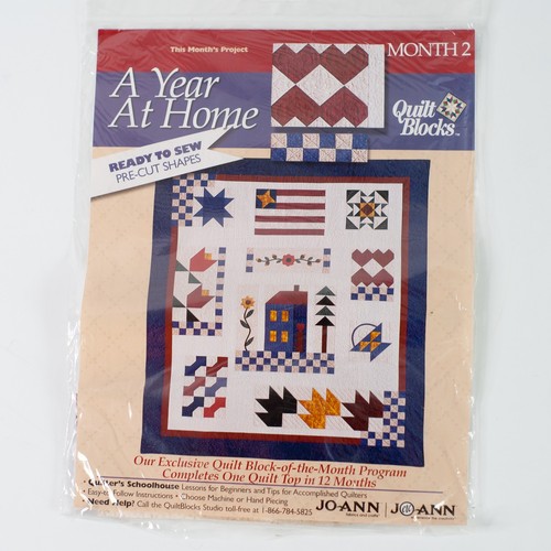 JoAnn Quilt Kit Ein Jahr zu Hause 12 Monate Setting Kit Vintage vorgeschnittener Stoff - Bild 3 von 14