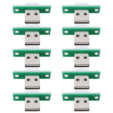 10 PCS USB 2.0 Type A Male Panel Mount Connector Reversible Solder Type