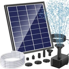 Solar Bird Bath Fountain Pump, 6W Outdoor Solar Water Fountain Pump for Bird ...