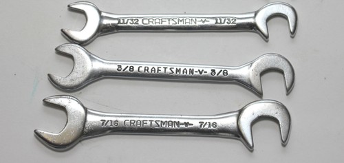 CRAFTSMAN -v- Series 7/32"-7/16" 8 Piece SAE Double Open End Ignition Wrench Set - Picture 3 of 7