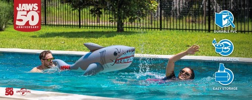 Big Mouth Jaws 50th Anniversary Ltd Edition Inflatable Shark Pool Noodle Float - Picture 6 of 16