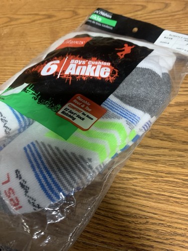 Boys Hanes White Ankle Socks 9-2.5 / 6 pack NEW! - Picture 4 of 6