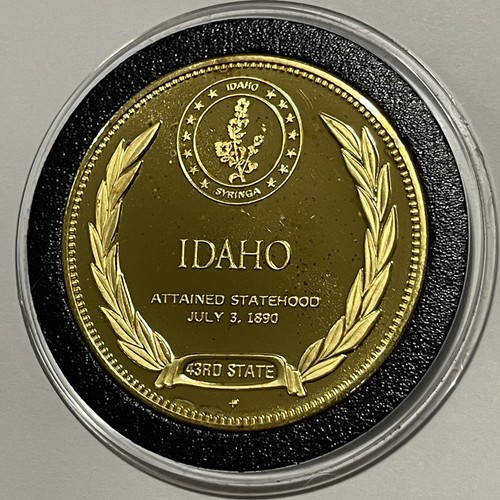 Idaho State Proof Coin 24k Gold over Sterling Silver Rare Collector Round Medal - Picture 14 of 14