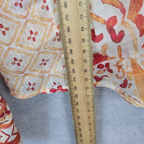 Witchery Blouse Top Womens Size 20 Silk Linen Tile Print Shirt Collared Button - Picture 9 of 16