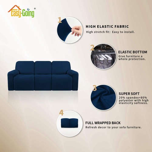 Easy-Going 8 Stück Mikrofaser Stretch Schnitt Liegesofa Schonbezug Weich... - Bild 4 von 8