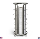 Freestanding Chrome Toilet Paper Holder, Modern Bathroom Tissue Organizer