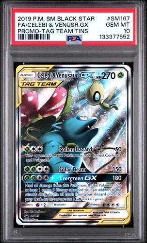2019 Pokemon Sun Moon Tag Team Promo SM167 Celebi Venusaur GX PSA 10 145130845
