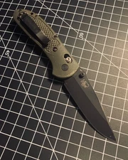 Benchmade 551 Griptilian | 3.45” Black Drop Point | Olive Drab EDC Knife